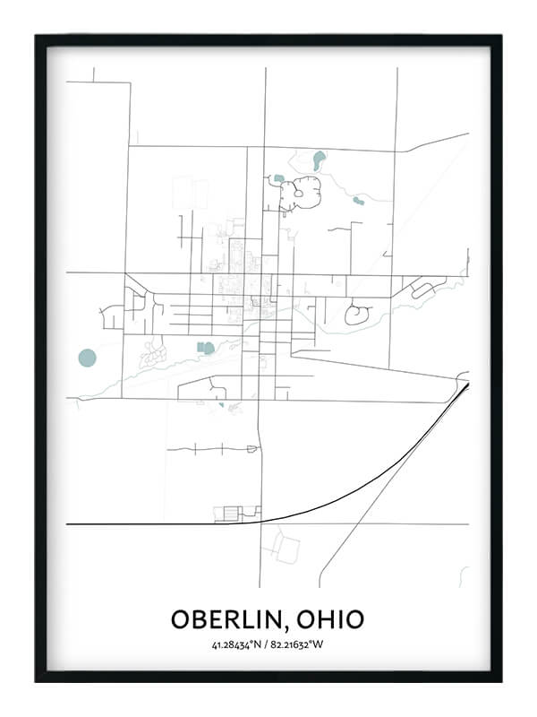 Oberlin Map Poster Your City Map Art Positive Prints