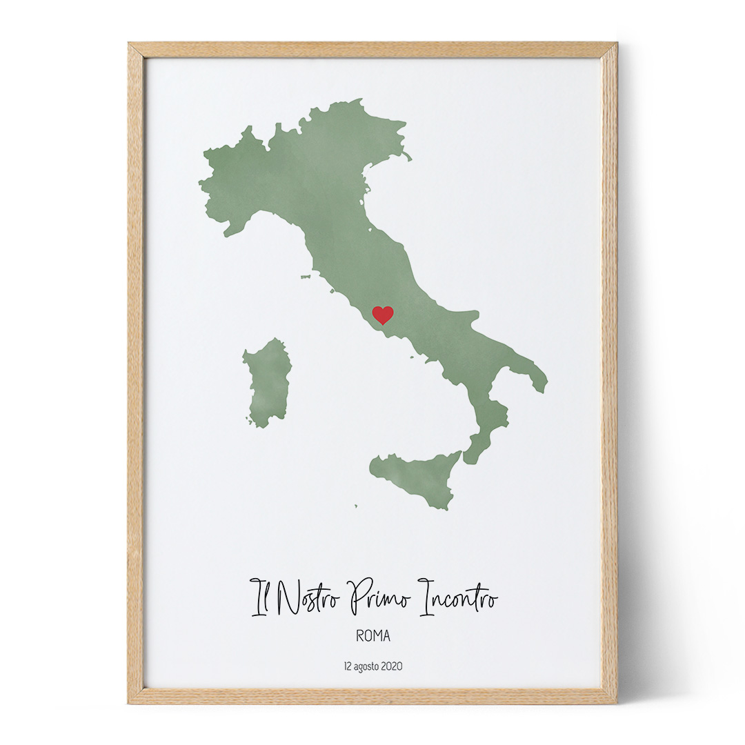 Mappa Acquerellata Il Nostro Primo Incontro Positive Prints