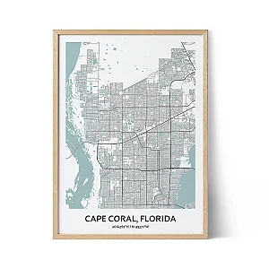 Cape Coral city map poster