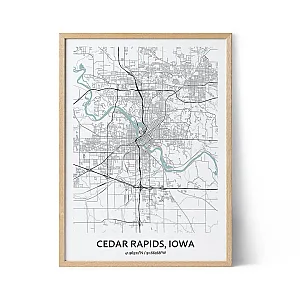Cedar Rapids city map poster