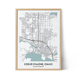 Coeur d'Alene city map poster