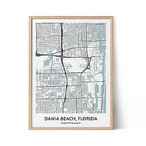 Dania Beach city map poster