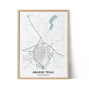 Abilene city map poster