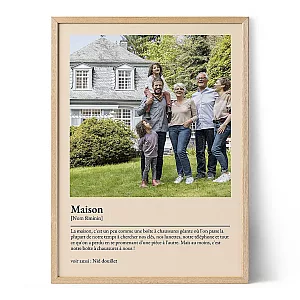 Affiche Définition de la Maison — cadeau personnalisé pour lui
