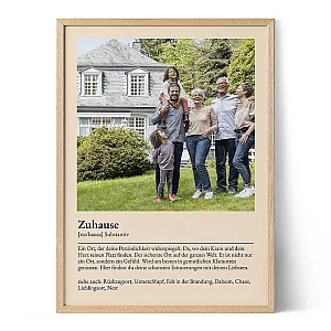Poster mit Definition Zuhause — personalisierter Kunstdruck - Schweiz