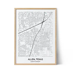 Allen City Map Poster