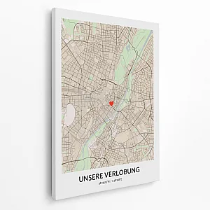 Verlobungskarte auf Leinwand