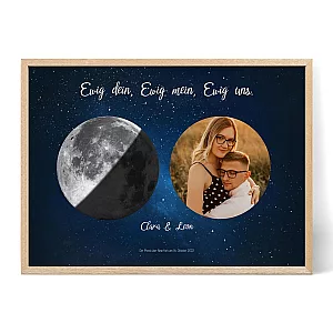 Mondphase der Verlobungsnacht mit Foto — personalisiertes Mondphasen-Poster - Schweiz
