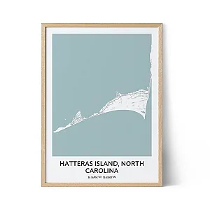 Hatteras Island city map poster