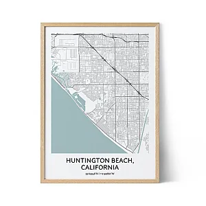 Huntington Beach city map poster