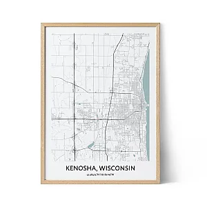 Kenosha city map poster