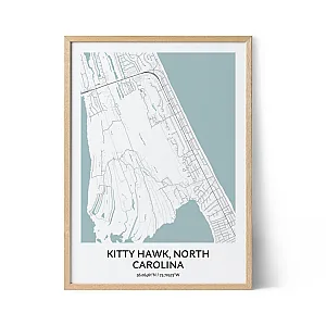 Kitty Hawk city map poster