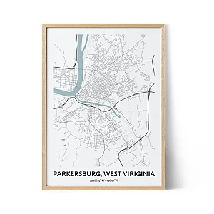 Parkersburg city map poster