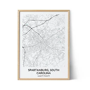 Spartanburg city map poster