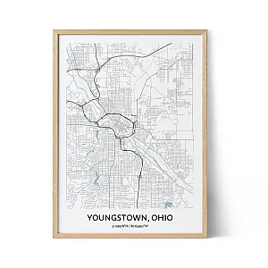 Youngstown city map poster