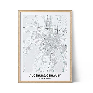 Augsburg city map poster