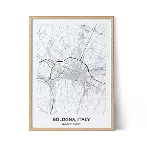 Bologna city map poster