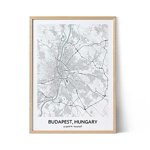 Budapest city map poster