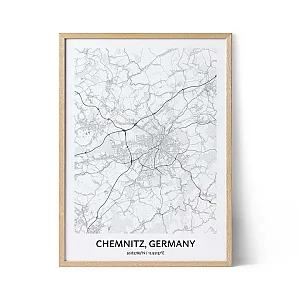 Affiche du plan de la ville de Chemnitz