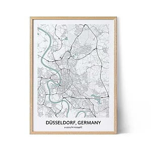 Affiche du plan de la ville de Düsseldorf