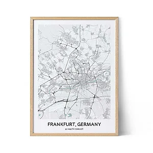 Poster con la mappa della città di Francoforte