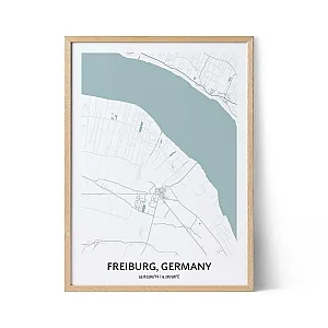 Freiburg city map poster