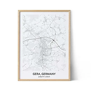Affiche du plan de la ville de Gera