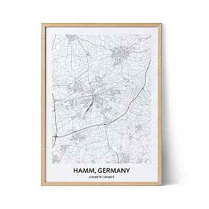 Hamm city map poster
