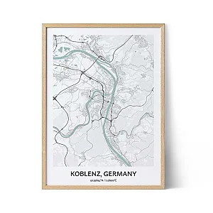 Poster della mappa di Coblenza