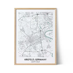 Krefeld city map poster