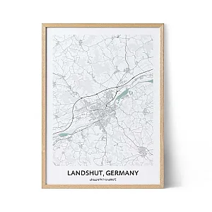 Landshut city map poster