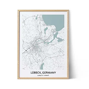 Lubeck city map poster