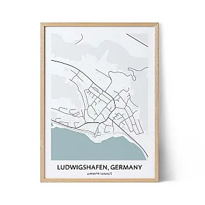 Ludwigshafen city map poster