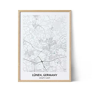 Lunen city map poster