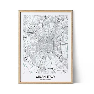 Milan city map poster
