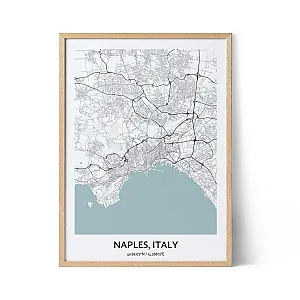 Naples city map poster