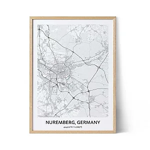 Affiche du plan de la ville de Nuremberg