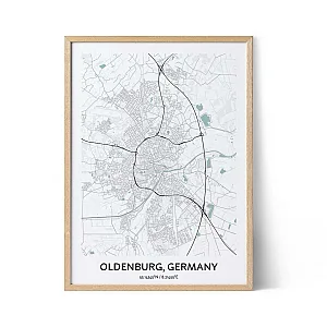 Oldenburg city map poster