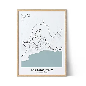 Positano city map poster