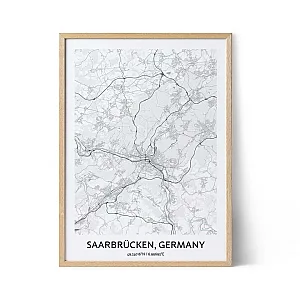 Poster della mappa di Saarbrucken