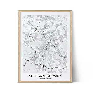 Poster della mappa di Stoccarda