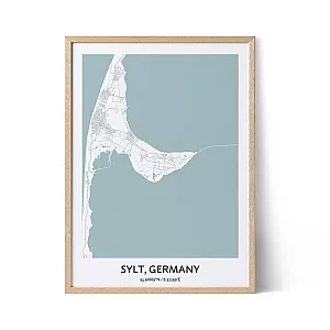Poster con la mappa della città di Sylt