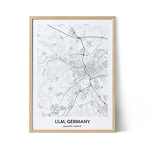 Ulm city map poster