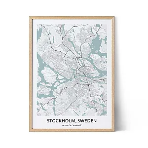 Poster con la mappa di Stoccolma