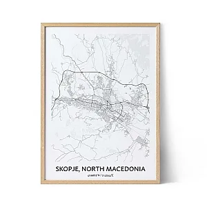 Poster della mappa di Skopje