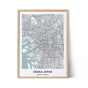 Osaka city map poster