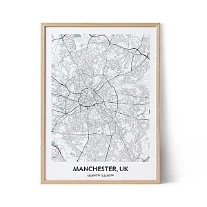 Manchester city map poster