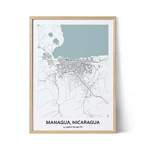 Managua city map poster