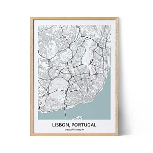 Affiche du plan de la ville de Lisbonne