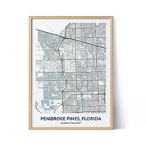 Pembroke Pines city map poster